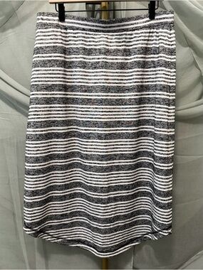 Talbot's Black, Gray and White Striped Skirt